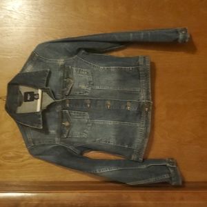 NWOT Gap Kids Girls Dustressed Denim Jacket XL